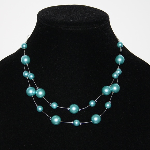 Vintagejelyfish Jewelry - Beautiful blue pearl necklace adjustable